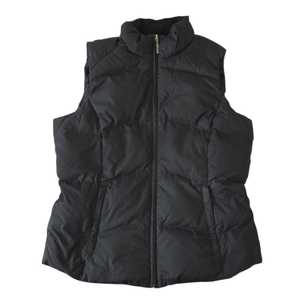 Eddie Bauer Womens Black Premium Goose Down Puffer Vest Size S Warm Cozy
